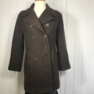 Stephanie Matthews Brown wool pea coat medium